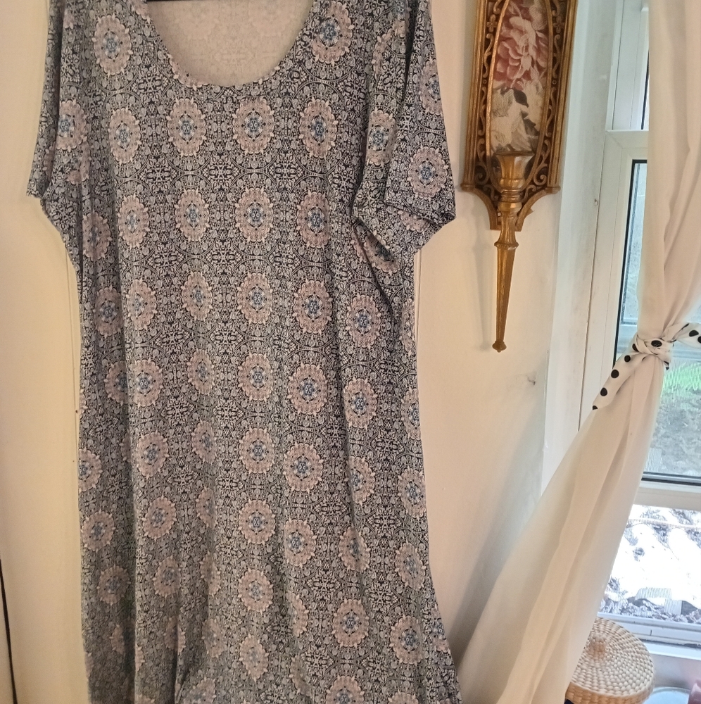 Classic Beauty Print Super Comfy dress Oversized 1X French Country cottagevibes